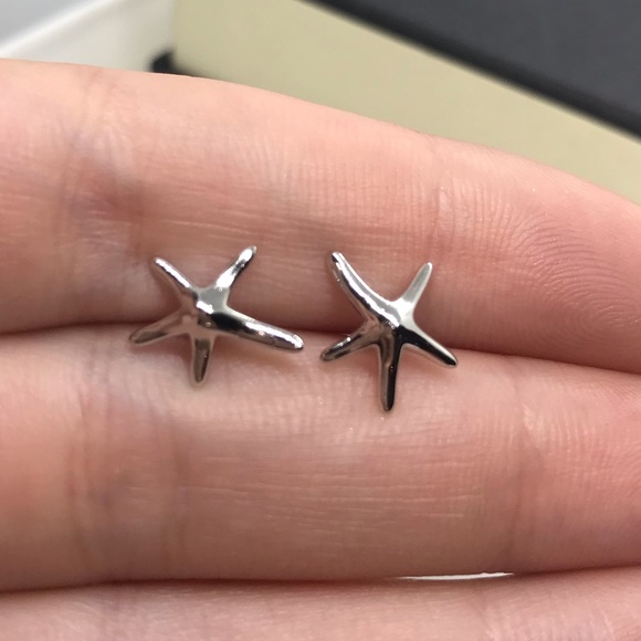 Sterling Silver 925 Starfish Stud Earrings - Picture 2 of 5